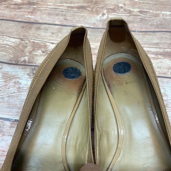 Tory Burch Pumps Heels Wedge Size 8.5M Caroline Nude Tan Patent Leather - Picture 8 of 13